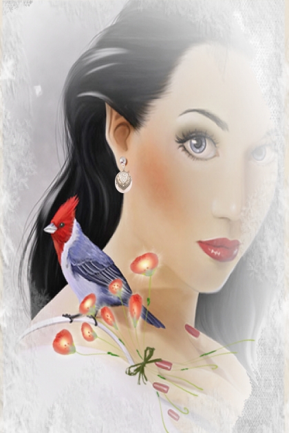 A beauty with a bird- Combinaciónde moda