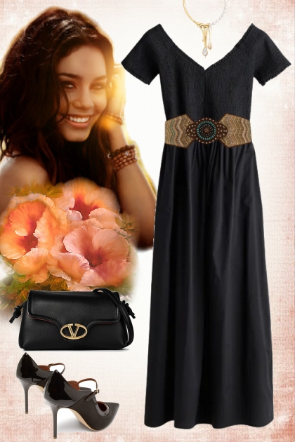 Simple black- Combinazione di moda