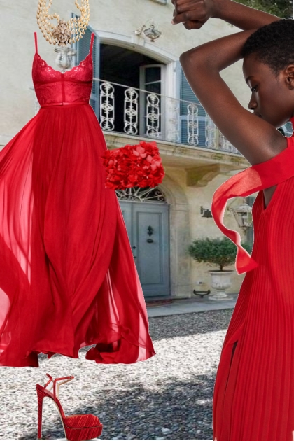 Shining red- Combinazione di moda