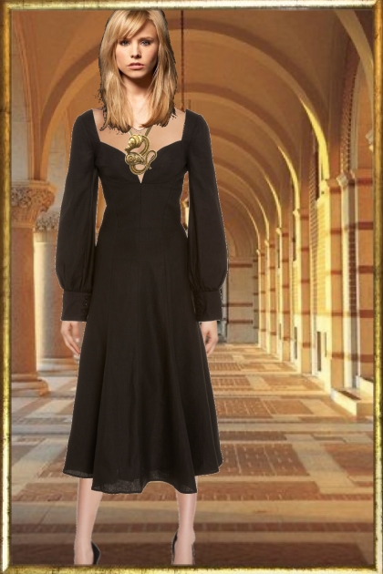 Sophisticated black dress- Combinazione di moda