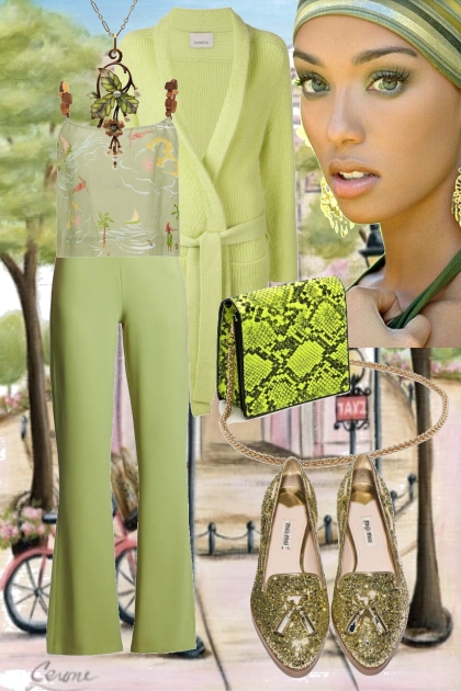 Light green outfit 2- Combinaciónde moda