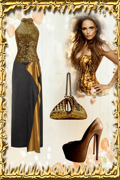 Golden accents- Combinazione di moda