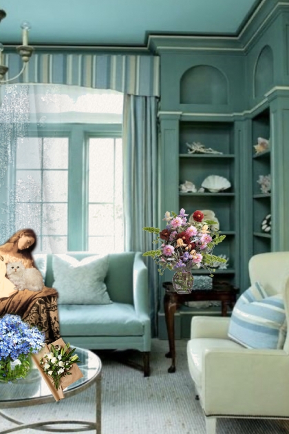 Sea blue sitting room- Fashion set