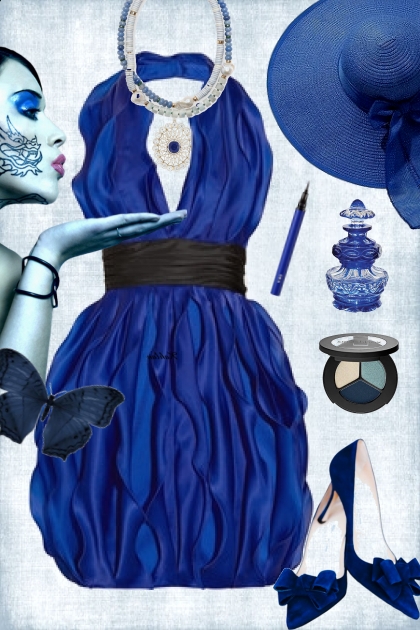 Glamorous blue dress- Fashion set