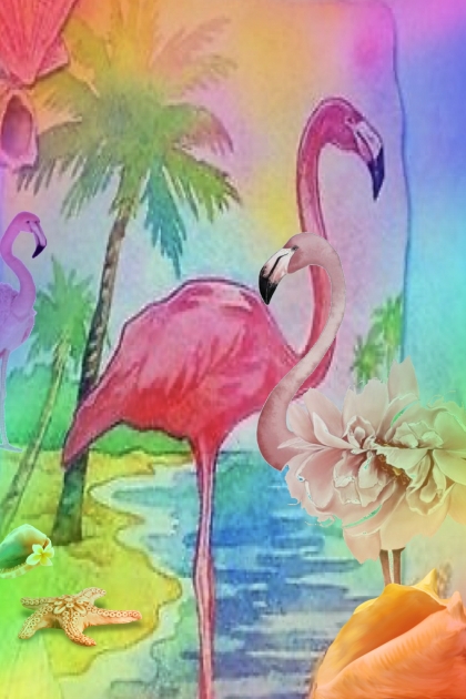 Flamingo motive- Combinazione di moda