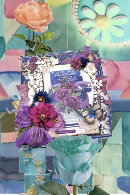 Book with flowers- Combinazione di moda