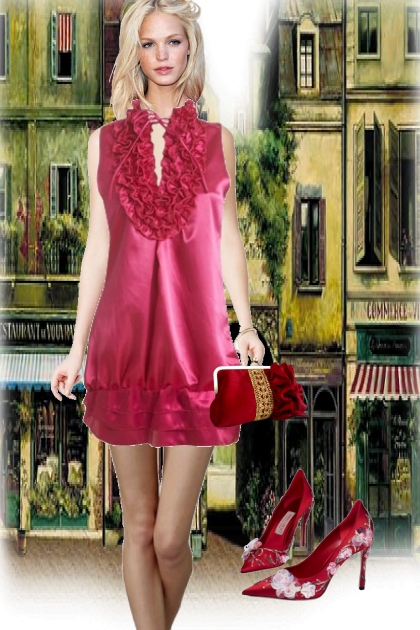 Magenta dress 22- Fashion set