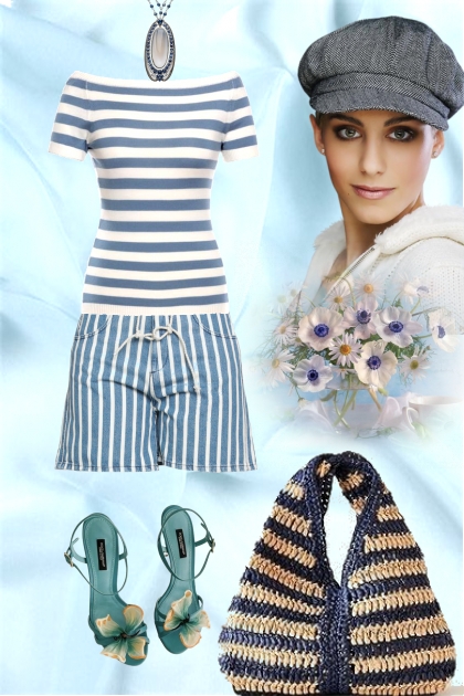 Summer stripey outfit- コーディネート