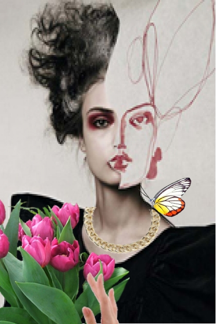 Lady with tulips- Combinazione di moda