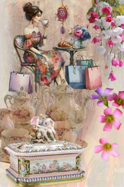 Lady at tea- Combinazione di moda