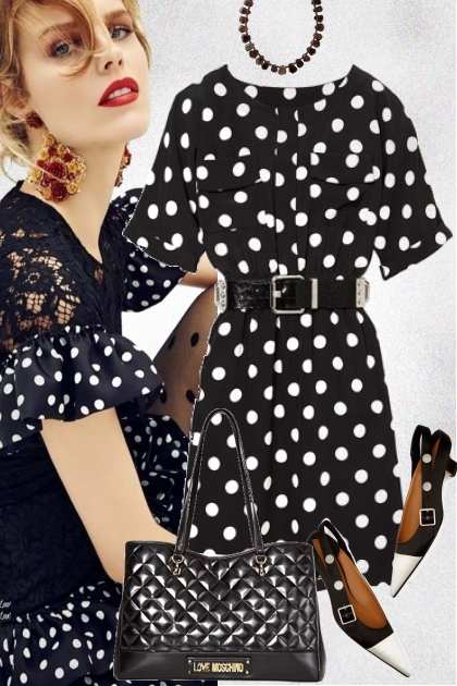 Polka dot in black and white 21- Combinaciónde moda