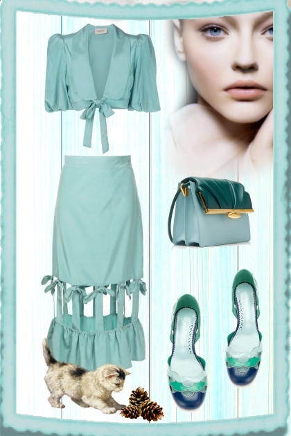 Sea green outfit- Modna kombinacija