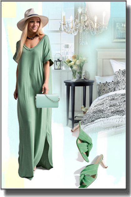 Green boho- Fashion set