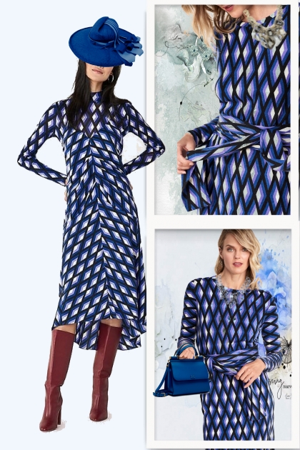 Blue diamond pattern- Combinazione di moda