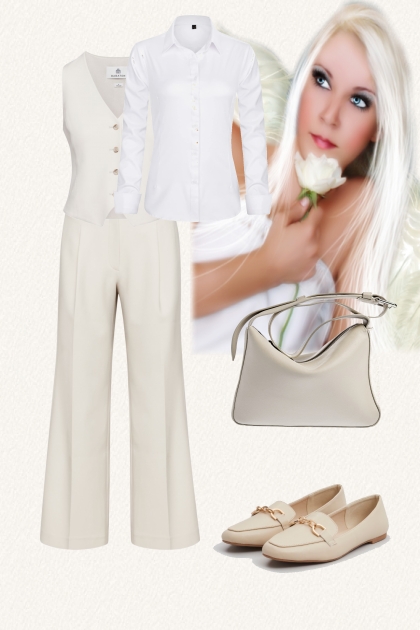 White waistcoat and trousers- Kreacja