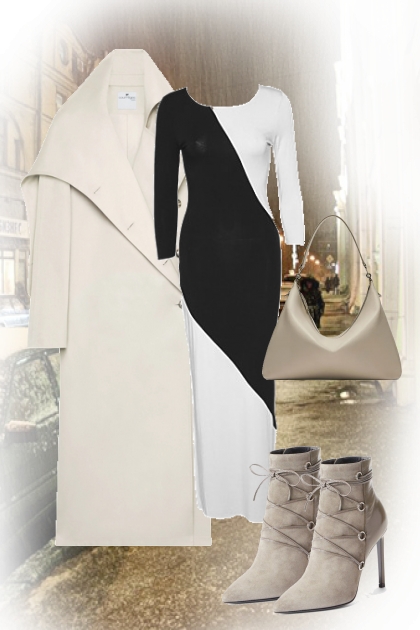 Black and white for autumn- Combinazione di moda