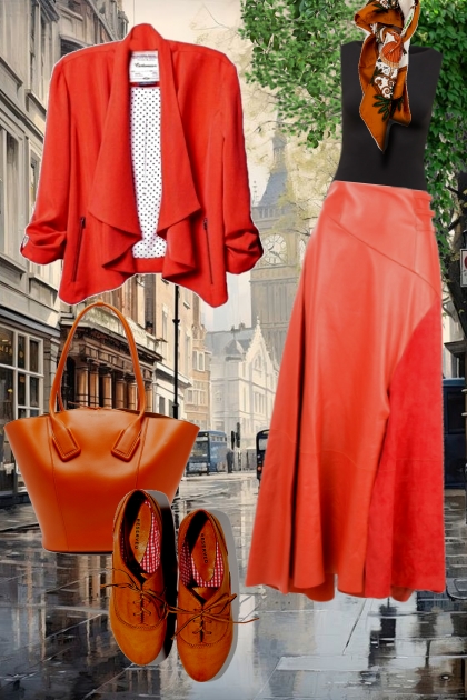 Sunny orange for September- Fashion set