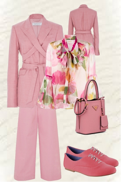 Pink suit- combinação de moda