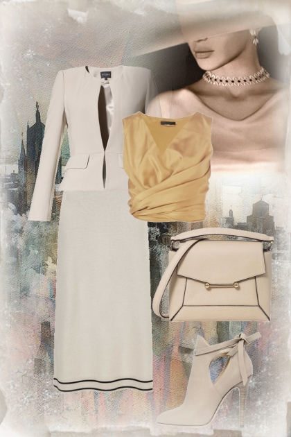 Creamy coloured outfit- Combinaciónde moda