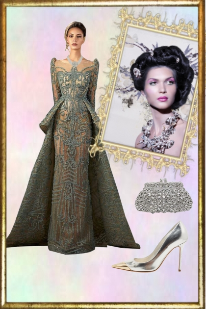 Grey lace dress- Fashion set