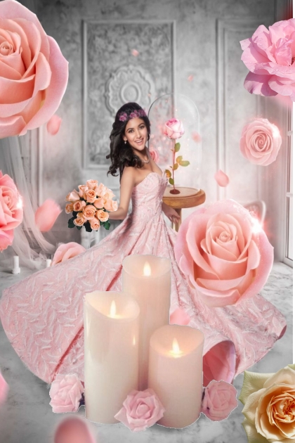 Romantic roses and candles- combinação de moda