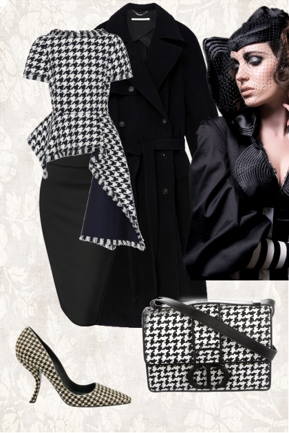 Houndstooth outfit- Модное сочетание