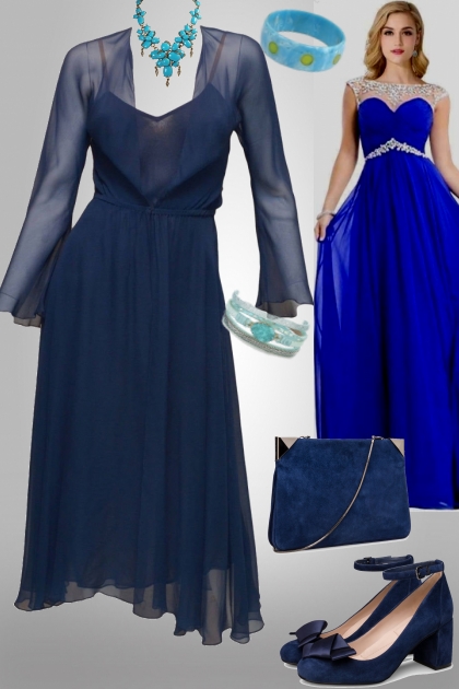 Blue and elegant- combinação de moda