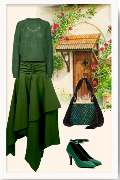 Casual green- Combinazione di moda