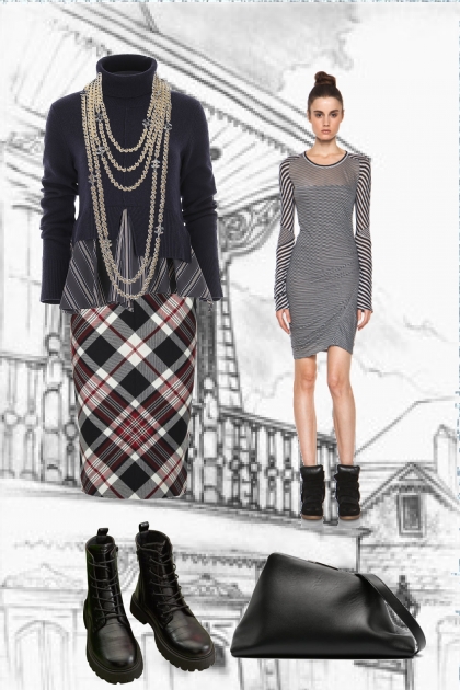 Outfits with geometrical patterns- Fashion set