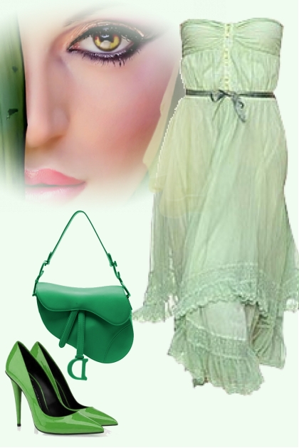 Light green cocktail dress- Modna kombinacija