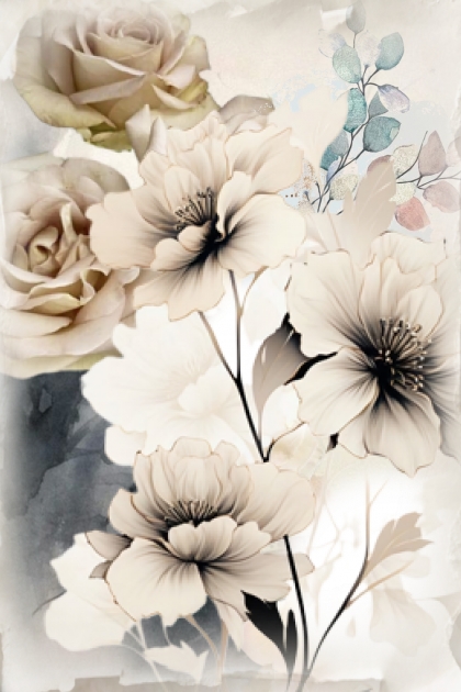 White flowers 223- Combinazione di moda