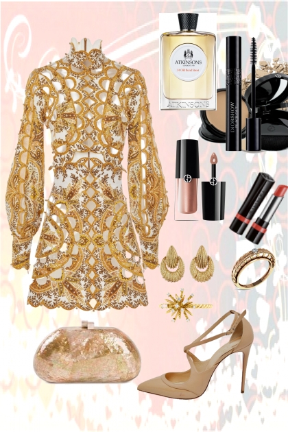 Gold dress 22- combinação de moda