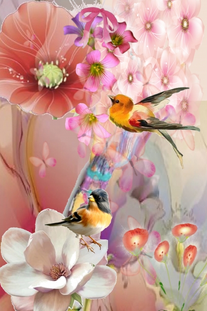 Birds in bright plumage