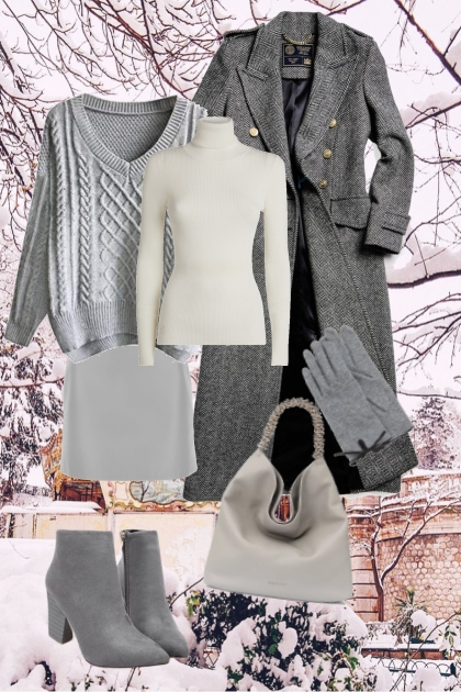 Grey for winter- Combinazione di moda