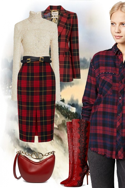 Plaid outfit- Combinaciónde moda