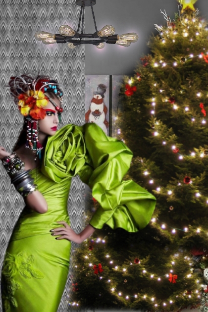 Christmas tree in garlands- Fashion set