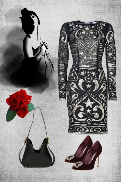 Black dress with ornaments