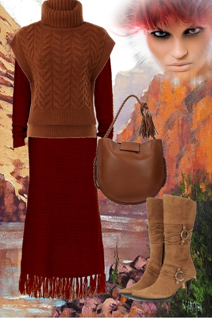 Knitted brown outfit