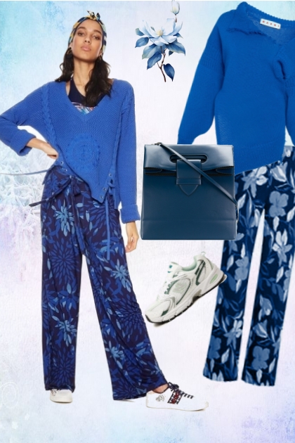 Leisure outfit in blue- Modna kombinacija