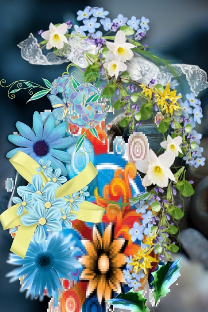 Flower collage 211- Модное сочетание