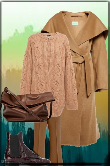 Beige cardigan- Combinazione di moda