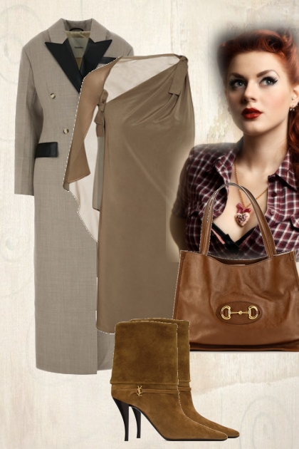 Brown silk- Fashion set