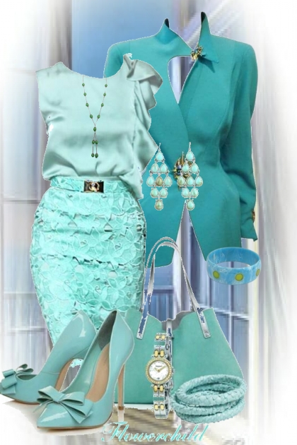 Turquoise outfit 21- Combinazione di moda