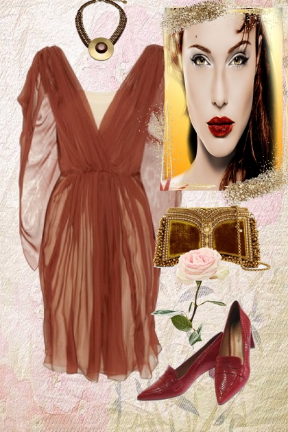 Brown chiffon- Combinazione di moda