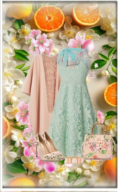 Mint and apricot colours