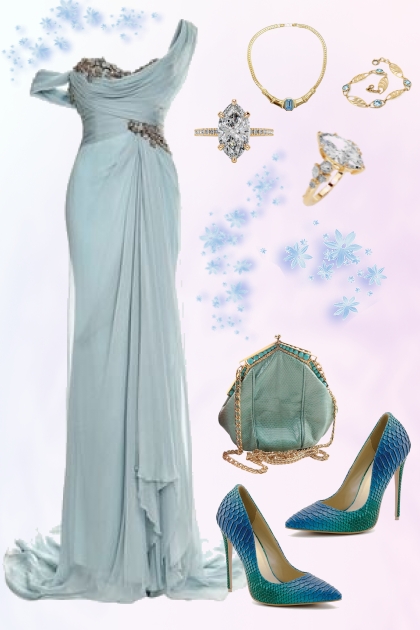 Statement dress in light blue