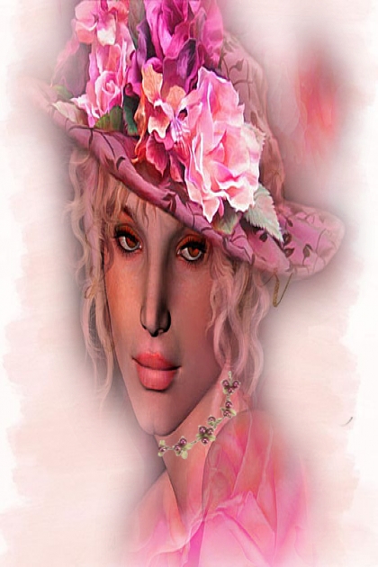 Pink hat with flowers