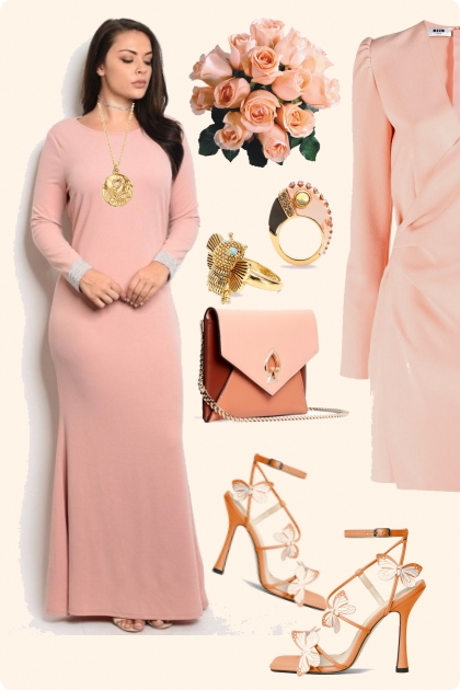 Peach jersey dress