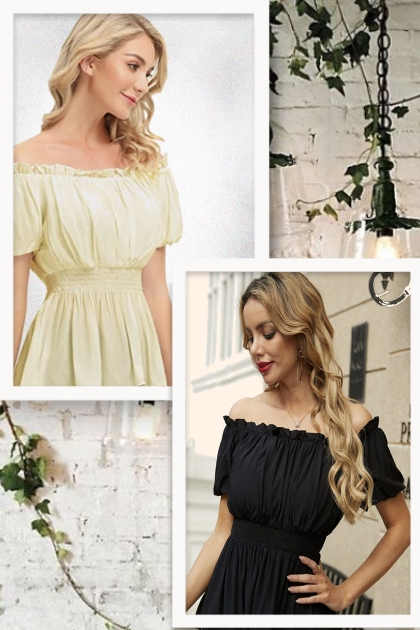 Carmen blouse in black and white