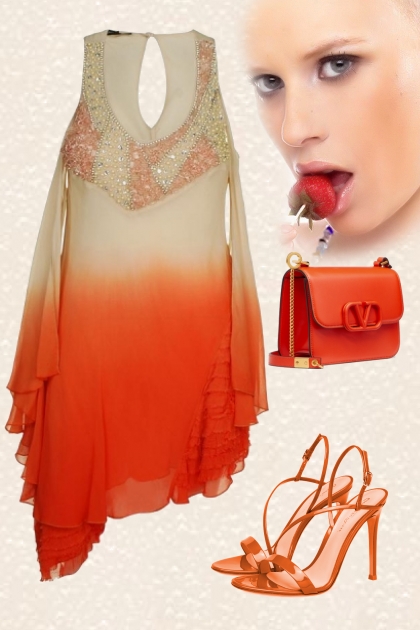 Tinted orange dress